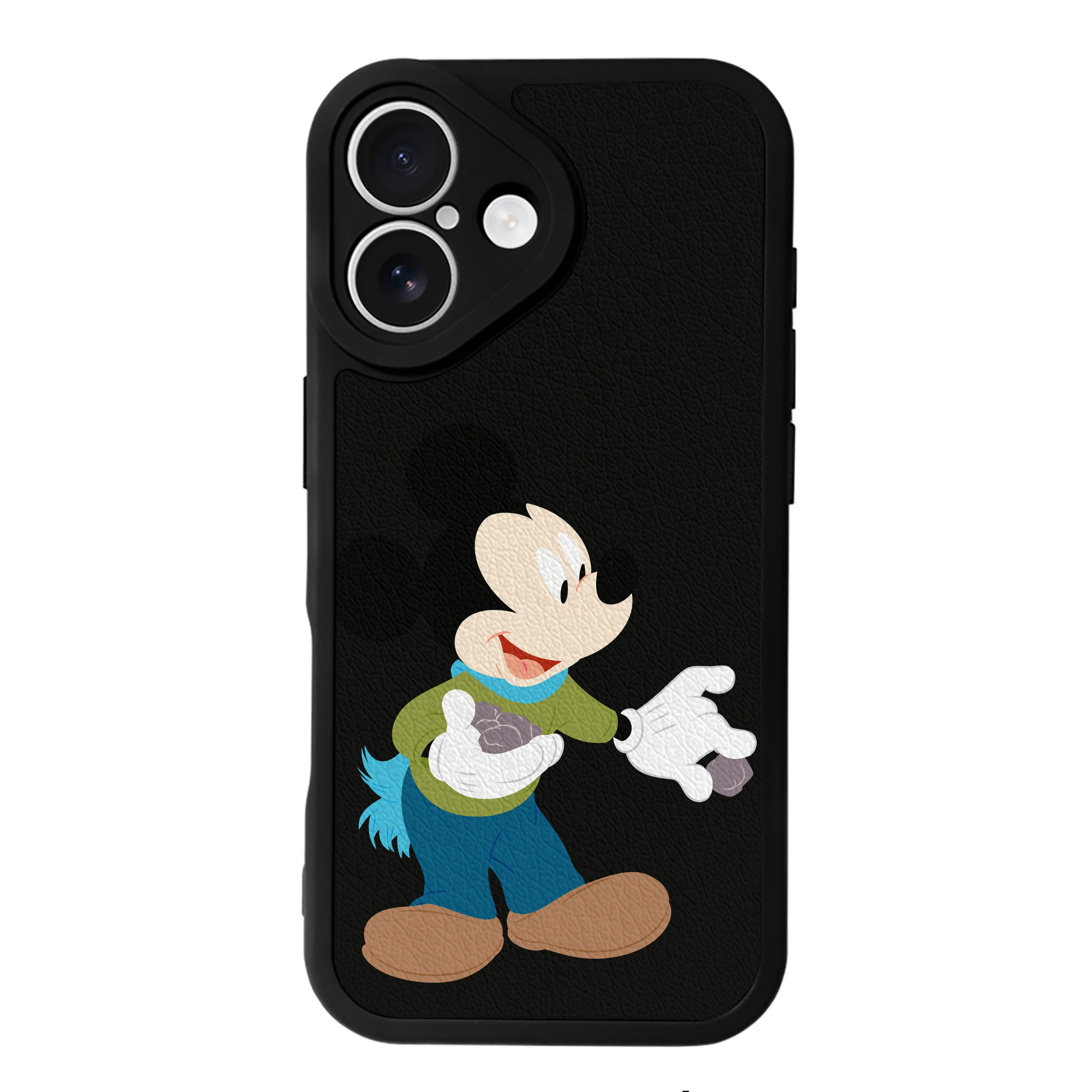 （画像用） ミッキーマウス Mickey Mouse 【iPhone 16シリーズ対応】シリコンスマホケース（レザー調） 材質：シリコン